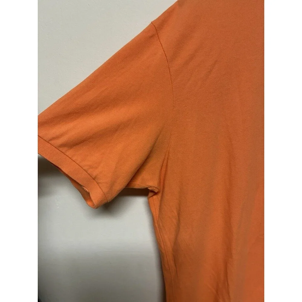 Polo By Ralph Lauren Orange Polo With Blue Logo 2XL Short Sleeve Cotton Casual